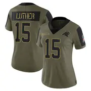 Women's Olive Limited T.J. Luther Carolina 2021 Salute To Service Jersey